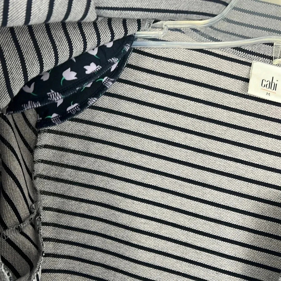 Cabi Dappled Car Coat Stripe Hidden Button Front Business Casual Longline Size M - Picture 10 of 15